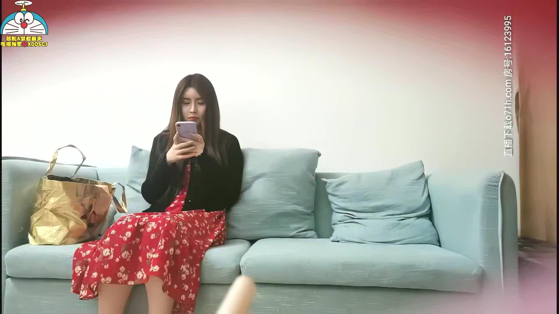 约了一个超美红色连衣裙长发美女