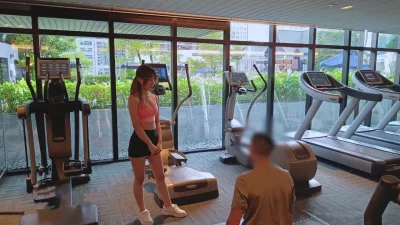 瑜伽裤少妇！混血美女勾引瑜伽教练口交性爱颜射，穿着瑜伽裤把肥鲍都凸显封面图